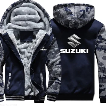 

Winter Thicken Warm Hoodie male Suzuki sweatshirt men brand Zipper coat Hoodies fleece Jacket coat
