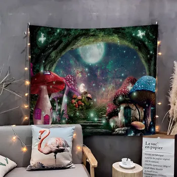 

Fantasy Starry Sky Print Wall Tapestry Tapestries Wall Hanging Flower Psychedelic Tapestry Wall Hanging Decor Halloween Deco