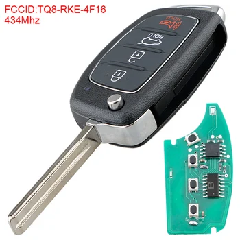 

434Mhz 4 Buttons Keyless Entry Remote Flip Car Key Fob TQ8-RKE-4F16 Fit for 2014-2016 Hyundai / Sonata