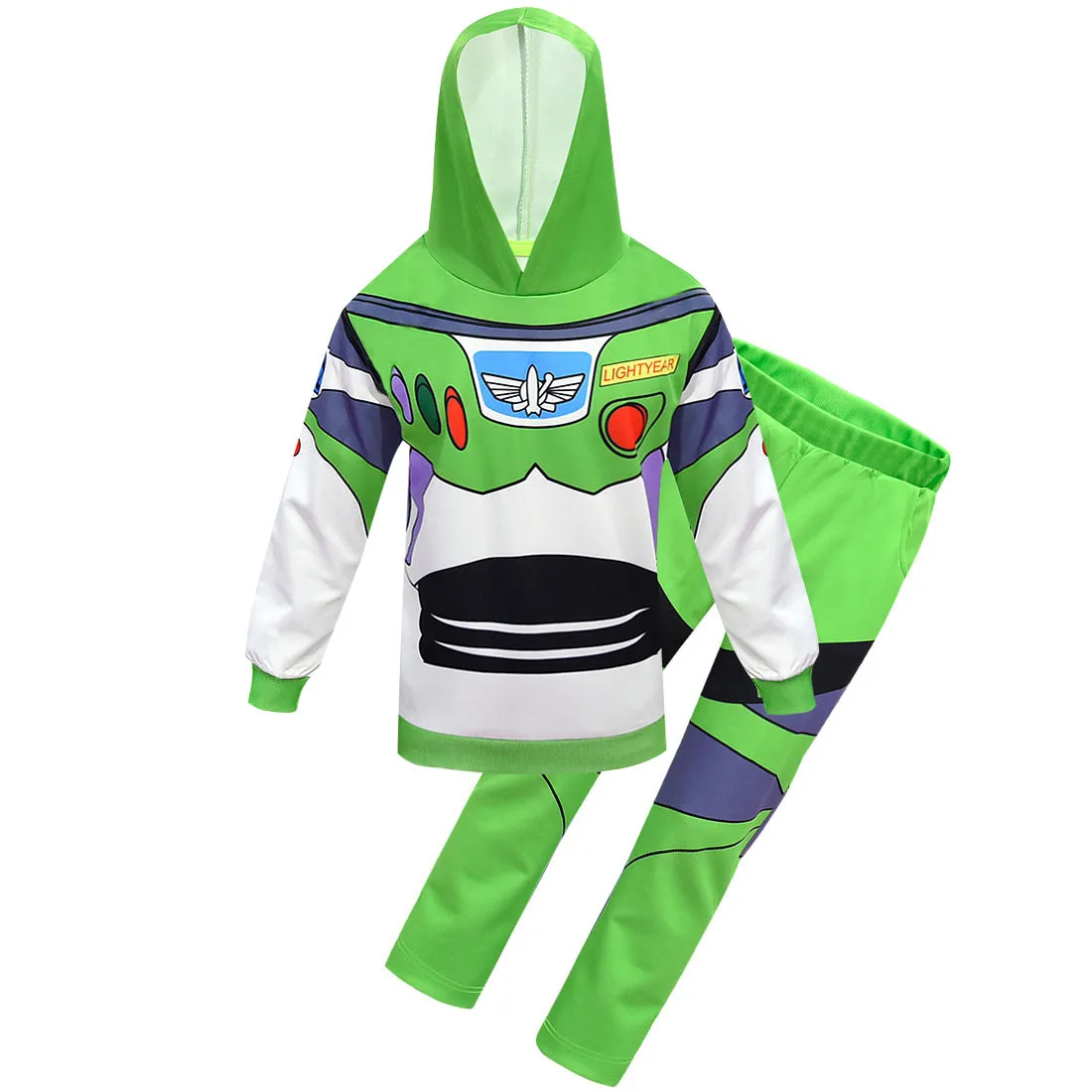 Buzz Hoodie Set Для мальчиков и девочек Вечеринка История игрушек поставки Базз Лайтер футболки и шорты Вуди Хэллоуин косплей комбинезон Джесси платье Forky Bo Peep Tutu - Цвет: Buzz Hoodie Set