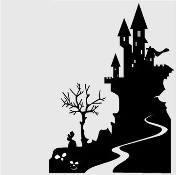 DCTAL Happy Halloween Large Wall Stickers Castle Glass Decal Window Stickers Posters Vinyl