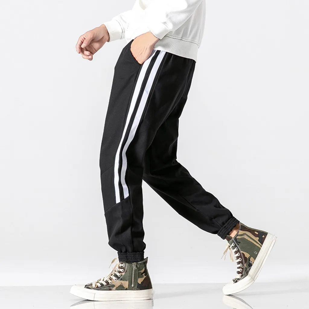 Мужская Уличная одежда pantaloni uomo spodnie meskie брюки мужские повседневные Модные свободные индивидуальные полосатые Простые спортивные брюки