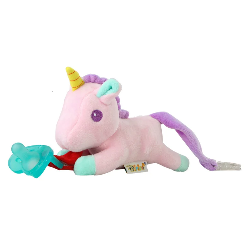 Съемная силиконовая соска-пустышка с зажимом для ребенка, плюшевое животное, нескользящая Соска-пустышка, подвесная игрушка - Цвет: M