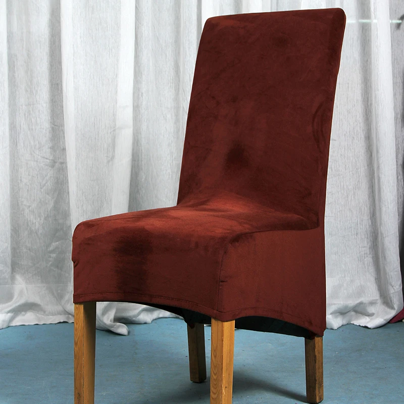 style11 Solid Color Kitchen Dining Chair Cover Spandex Office Chair Slipcover Velvet Plush Strench Chair Cover Hotel Party Banquet Decor - Цвет: style11