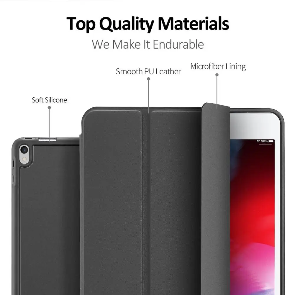 DUX DUCIS PU кожаный смарт-чехол для iPad Air 3() мягкий флип-чехол для iPad Pro 10,5 11 12,9 iPad Mini 5 с держателем карандаша