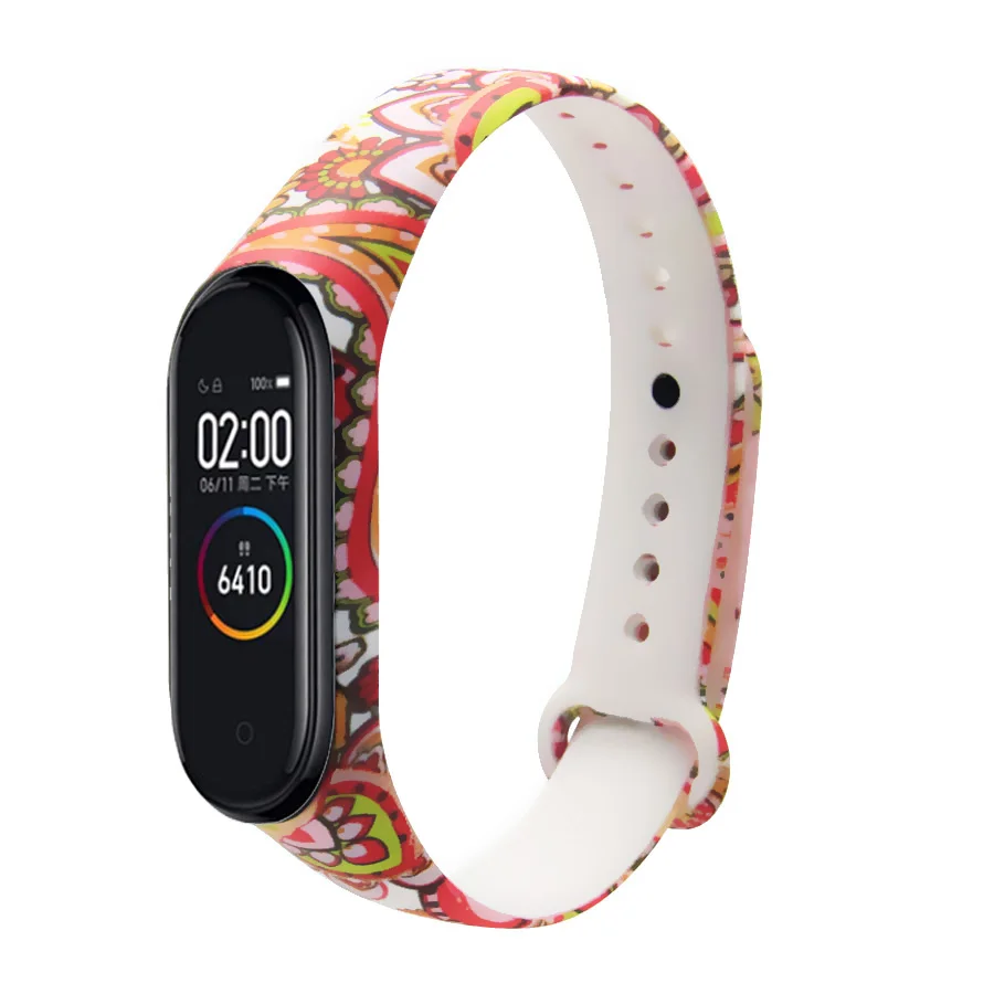 Браслет mi band 4 3 Силиконовый ремешок для печати фотографий браслет mi band 3 4 ремешок correa модный спортивный ремешок для xiaomi mi 4 3