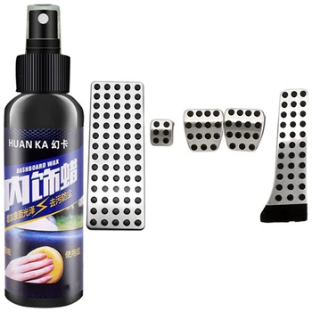 

1x Car Tire Wheel Polish Wax Dedicated Refurbishing Agent & 5PC Car Pedal Cover with Footrest for Mercedes Benz W203