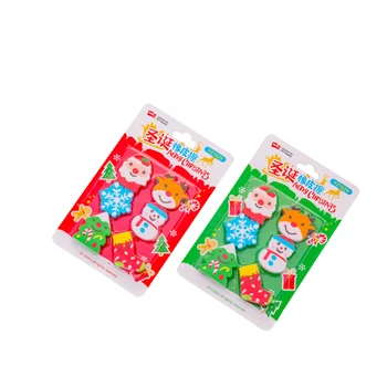 

10packs Christmas Eraser Suit Cartoon Snowflake Sock Animal eraser student gifts School Office supplies mixed design
