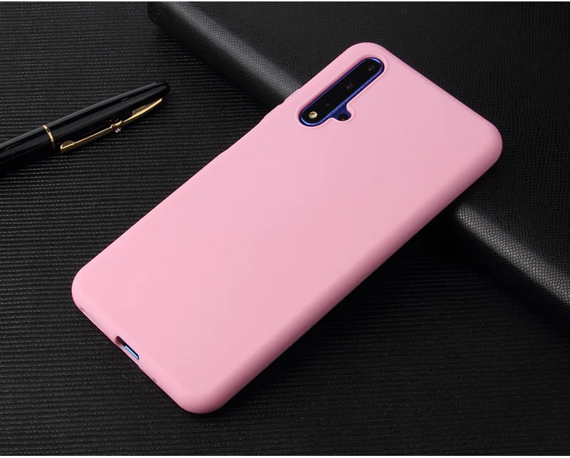 Чехол для huawei Honor 20 Honor 20 S, мягкий силиконовый чехол из ТПУ для huawei Honor 20 20 S, матовый яркий однотонный чехол для задней панели - Цвет: Red