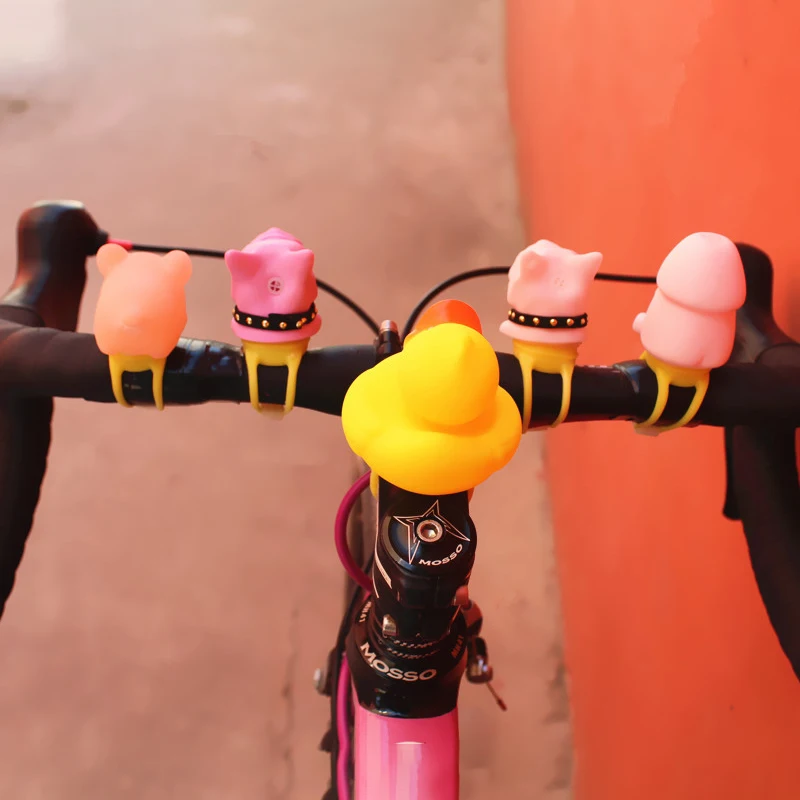 Mini Cute Cartoon Bike Horn Bicycle Lights Bell Squeeze Horns For Toddler Children Adults Cycling Light Rubber Oys Hot | Спорт и