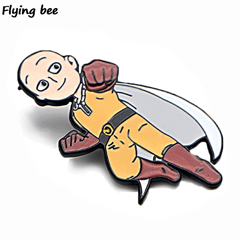 20 шт./партия Flyingbee ONE PUNCH-MAN Модные броши брошь в стиле аниме и булавки эмалированные шпильки Нагрудный значок прищепки hat Pin для женщин X0450