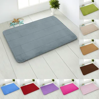 

Washable Bath Rug Soft Coral Fleece Carpet Non-slip Memory Foam Floor Mats For Indoor Bathtub Bathroom Water Absorption Rugs