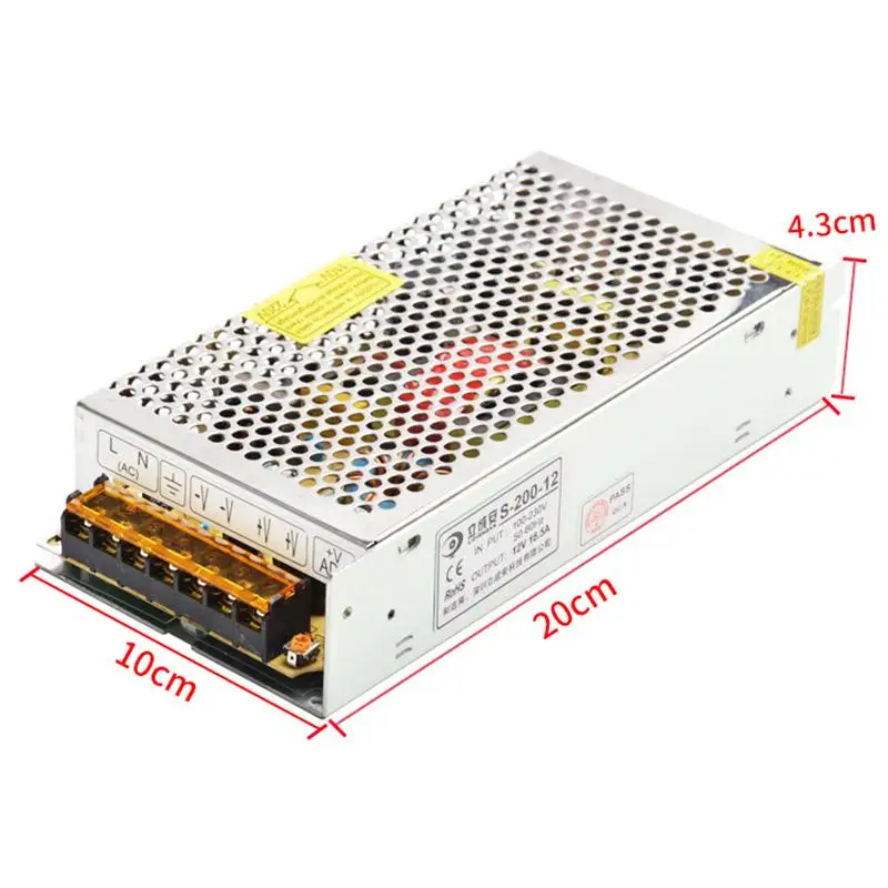 LED Switching Power Supply 220 to 12V Switching Power Supply Light Box DC Voltage Regulator Driver 180W/200W