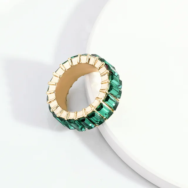 New Luxury Cubic Zirconia Rings For Women Fashion Red Blue Copper Plated Finger Rings Zircon Statement Wholesale Bulk Jewelry 9