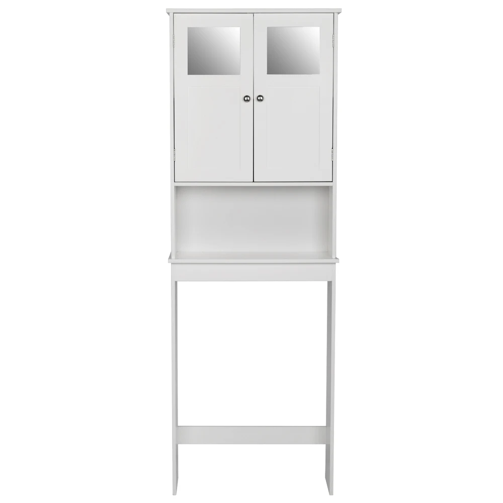 MDF White Bathroom Cabinet Storage with Double Doors & Vanity Shelf Wall Mounted Toillete Cabinet Home Bedroom Furniture - US MDF White Bathroom Cabinet Storage with Double Doors & Vanity Shelf Wall Mounted Toillete Cabinet Home Bedroom Furniture - US