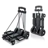 Black Folding Luggage Cart Light Aluminum Collapsible Portable Fold Up Dolly Hand Truck for Travel Moving and Office Use ► Photo 3/6