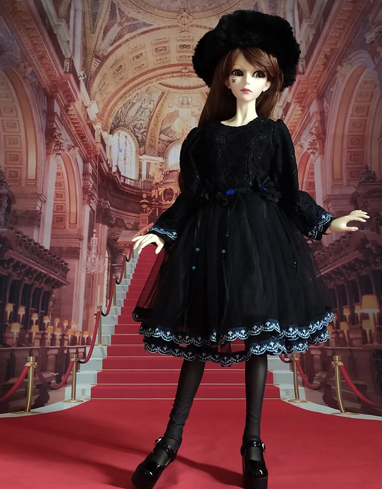 1/4 1/3 BJD платье+ шляпа+ шарф Набор аксессуары для кукол для BJD/SD MSD SD13, не включает в себя куклы, обувь, парик и другие E2690