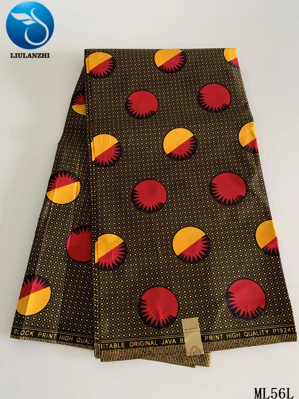 LIULANZHI африканская восковая ткань s полиэстер Анкара восковая ткань s для платья настоящая восковая ткань 6 ярдов/партия ML56L01-ML56L10