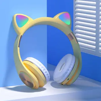 

Bluetooth 5.0 Wireless Cute Headset with Mic LED Indicator 3.5mm Headphones