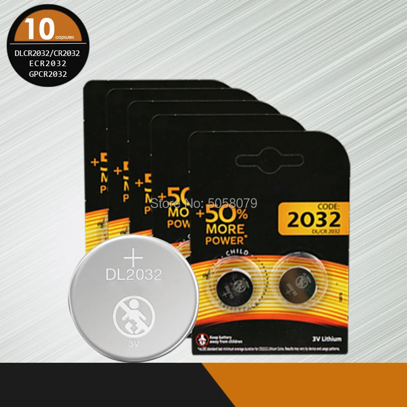 10 шт. абсолютно новый аккумулятор для DURACELL DLCR2032 CR2032 ECR2032 GPCR2032 3 в кнопочные