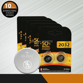 

10pcs brand new battery for DURACELL DLCR2032 CR2032 ECR2032 GPCR2032 3v button cell coin batteries for watch computer