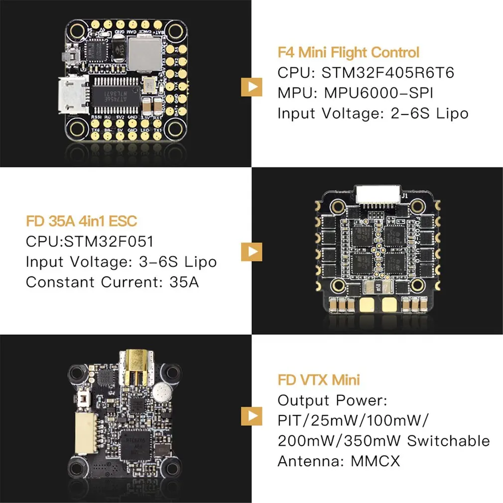 FD435-VTX стек Flytower 20x20 3-6S FD F4 мини-Контроллер полета 35A BL32 4в1 ESC FD VTX мини-видео передатчик RC запчасти