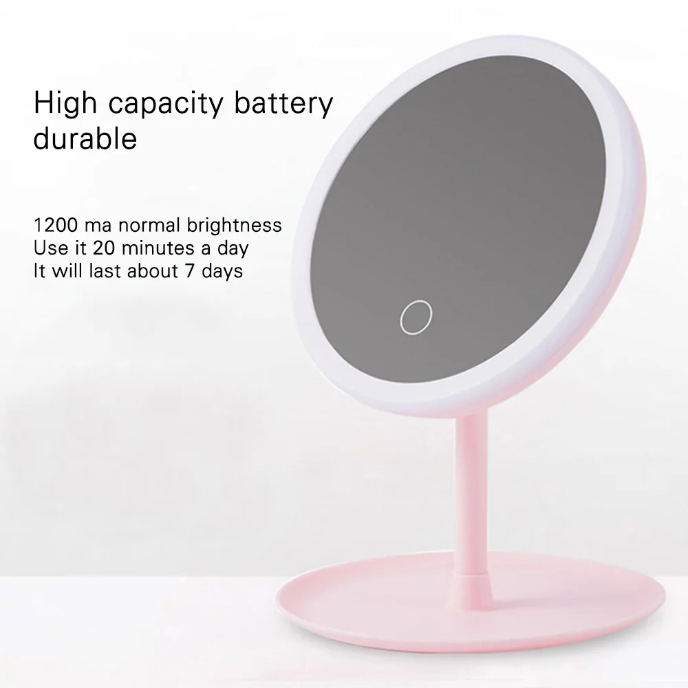 Vanity Mirror LED Mirror Face Makeup Mirror Adjustable Touch Screen Makeup Mirror LED USB Vanity Mirror Table Cosmetic Mirror