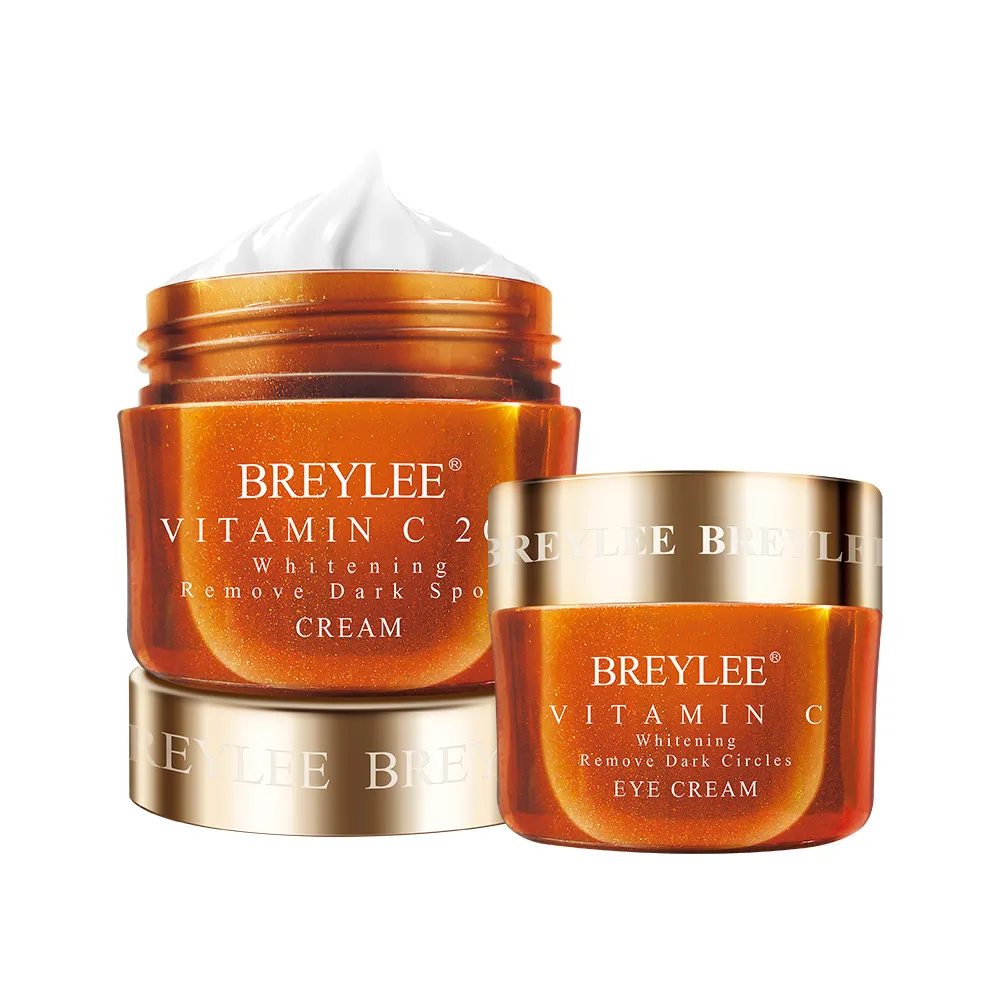 Face and Eye Cream Breylee Витамин С Отбеливающий Крем Сыворотка для лица набор крем для глаз удаление с лица темные круги выцветание веснушек пятна меланин уход за кожей - Вес нетто: Face and Eye Cream