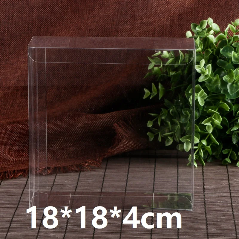 

18*18*4cm Cupcake Box Clear PVC Transparent Plastic Cake Boxes Wedding Party Gift Box And Cake Packaging box storage event&party