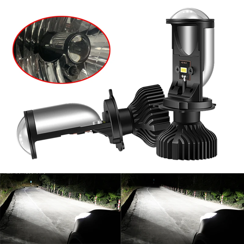 Right-Hand 90W 20000LM H4 LED Canbus Mini Projector Lens Automobiles Bulb Conversion Kit Hi/Lo Beam Headlight 12V 24V Car Light
