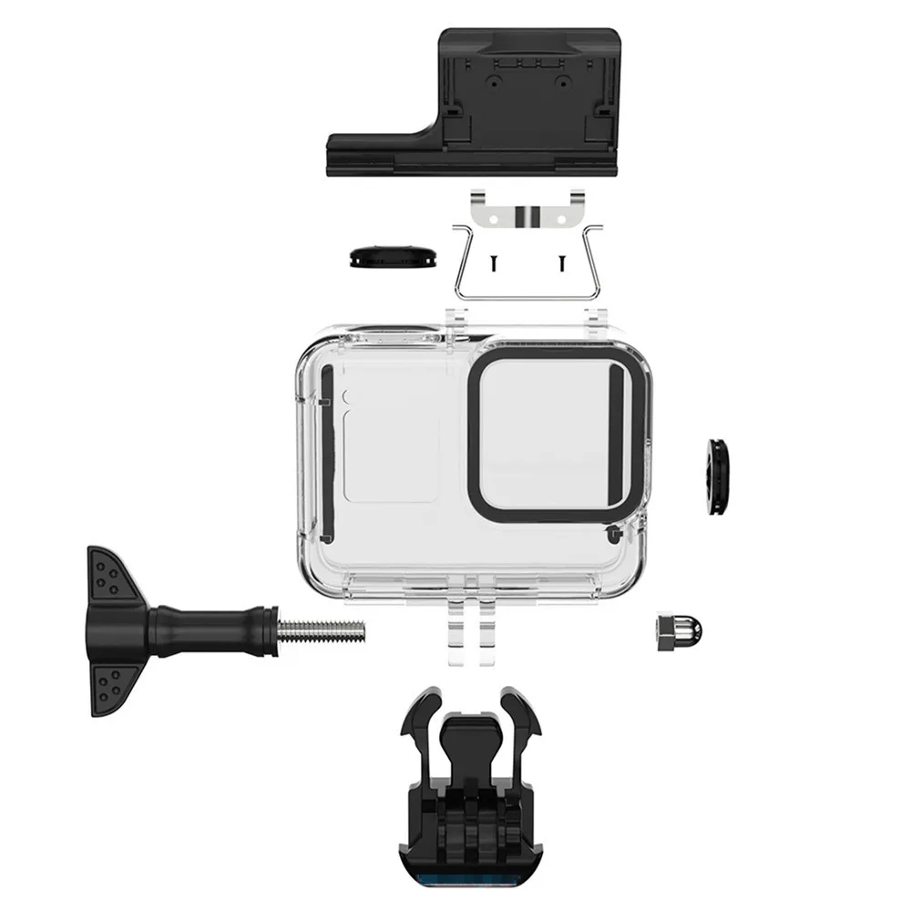 clear 60 м Водонепроницаемый Чехол, прозрачный подводный корпус для GoPro Hero 8, черный защитный чехол для экшн-камеры, запчасти для серфинга и дайвинга - Цвет: clear