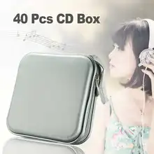 40 Disc Box wodoodporna torba przenośna CD DVD Organizer portfel etui plastikowa przenośna torba CD twarda torba pudełko na album z zamkiem błyskawicznym(China)