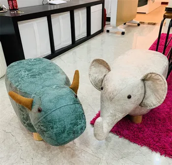 

[HHT] Creative Small Stool Solid Wood Animal Home Decorations Living Room Doorway Coffee Table Stool Children Cartoon Chair