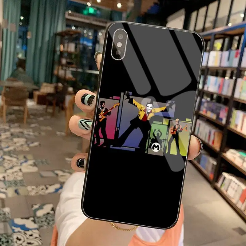 lumee case YJZFDYRM Bono U2 Ban Nhạc Màu Đen Mềm Vỏ Ốp Lưng Điện Thoại Kính Cường Lực Cho iPhone 11 Pro XR XS MAX 8X7 6S 6 Plus SE 2020 Ốp Lưng apple charging case Cases For iPhone