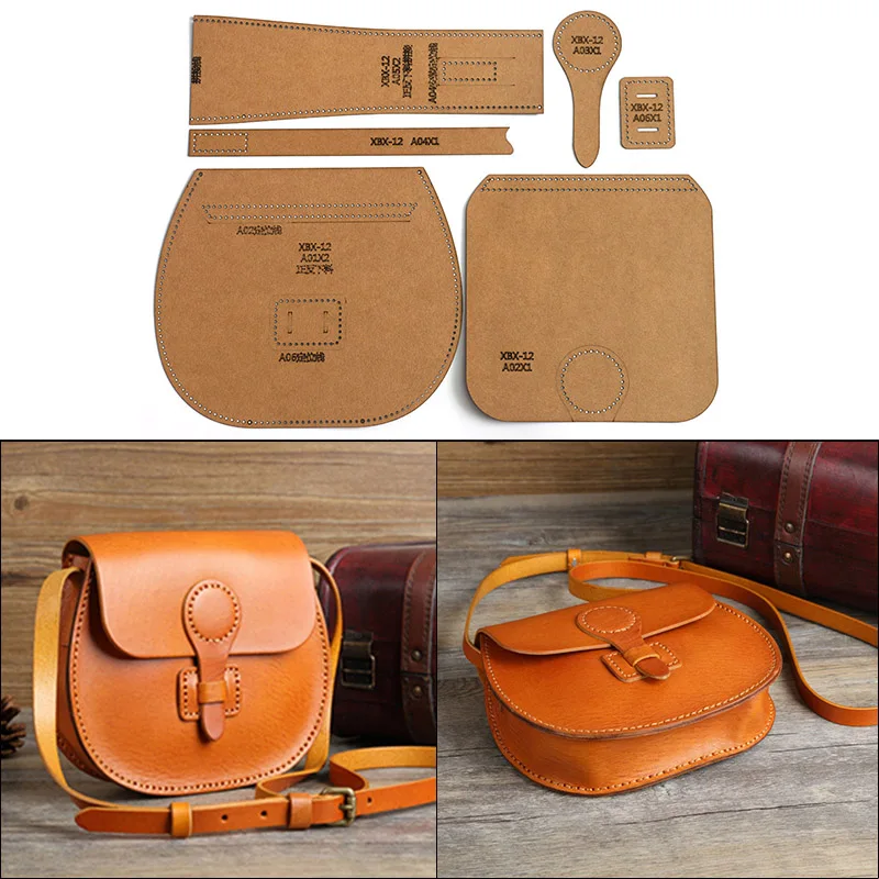 

1 Set Leather Craft Women's Handbag Sewing Pattern Hard Kraft Paper Stencil Template DIY Handmade Craft Supplies 21*19*6.5cm