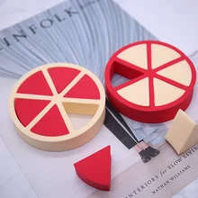 6 cut 8 cut puff match tea color маленький треугольник на цветной круглой студии выделенный слоеной воды, чтобы стать большим не молоком