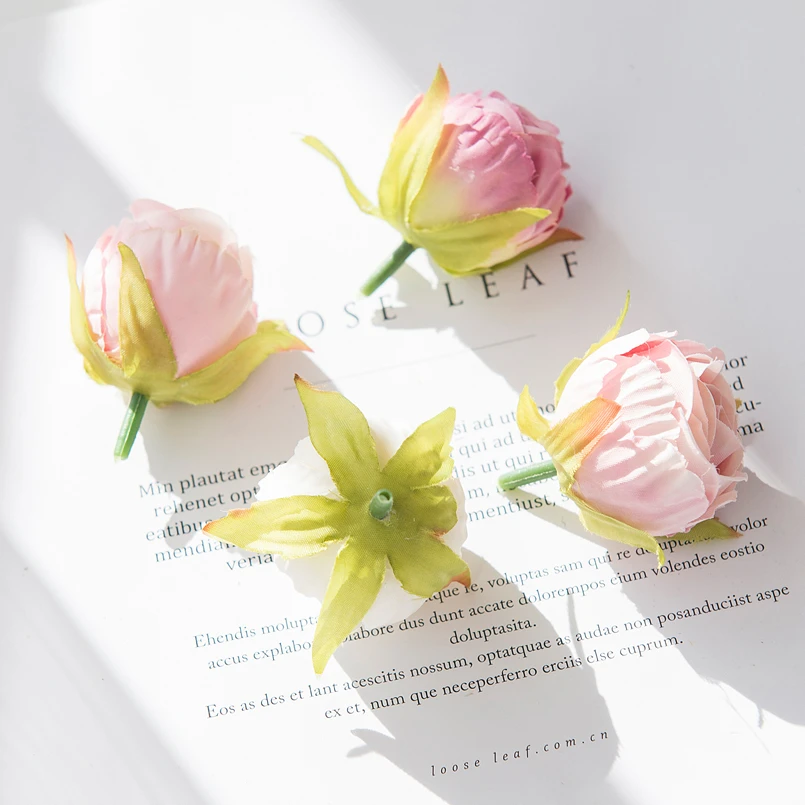 Elegant Silk Rose Bud Heads - Decorative Wreath & Faux Floral Accents