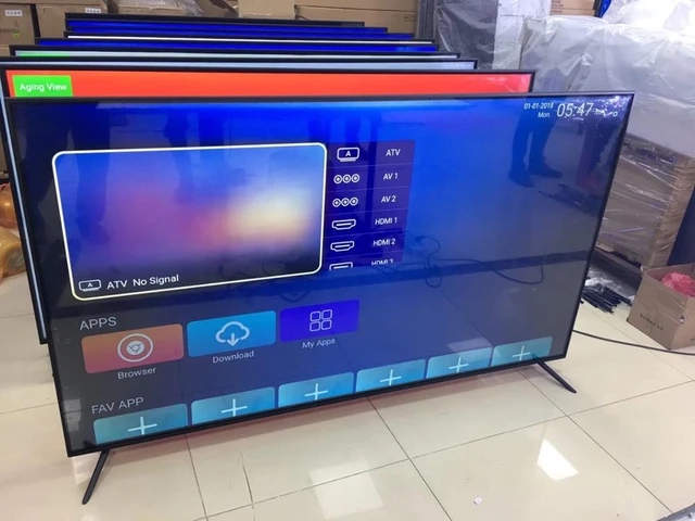 Çin fabrika ucuz düz ekran televizyonlar 65 75 inç çoklu dil wifi akıllı tv  Android LCD LED TV 4K televizyon - AliExpress