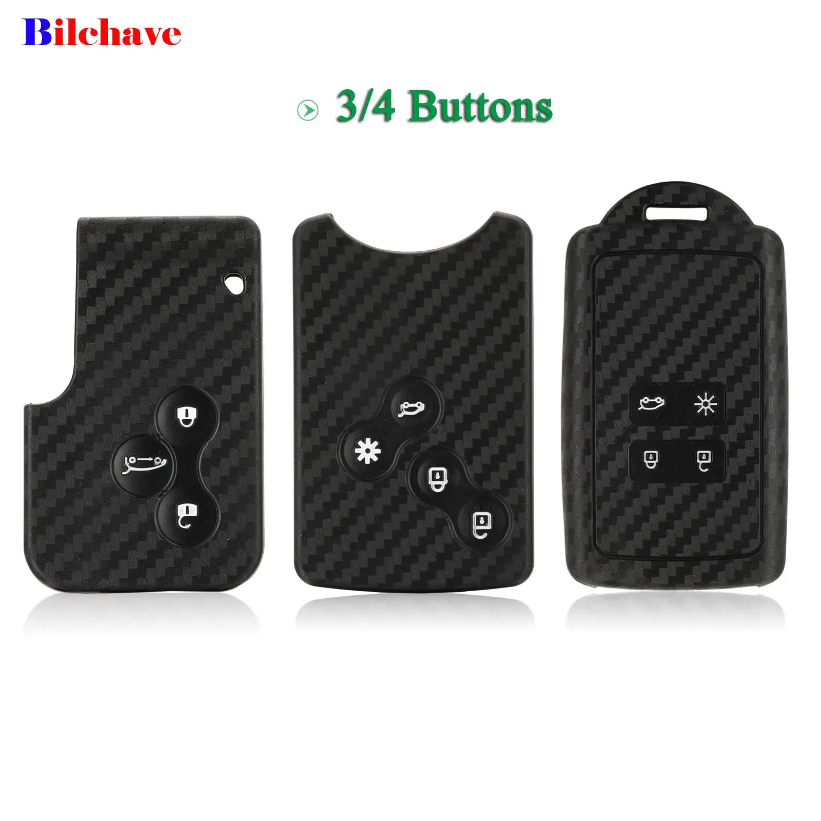 Jingyuqin 3/4 Pulsante In Silicone Smart Remote Car Key Cover Cover Per Renault Espace Clio Megane Megane Laguna Scenic Fluence Kadjar