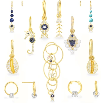 

2020 925 sterling silver original 1: 1 high quality new Ete lucky fish seahorse series earrings women's jewelry En engraved logo