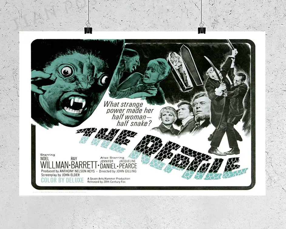 Кино рептилий NJ493 (1966) триллер Культовая Наклейка на стену Шелковый плакат