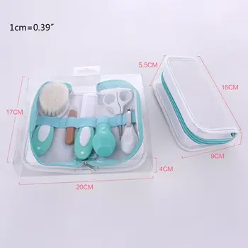 

7 Pcs Newborn Baby Nail Hair Daily Care Grooming Brush Kit with Storage Bags C6UF