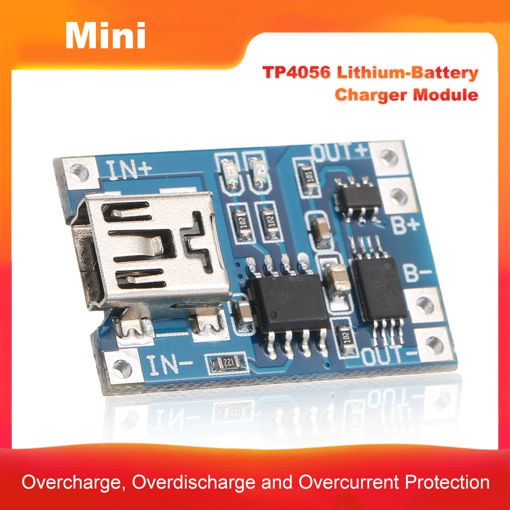 

1A Li-ion Micro/Type-C/Mini USB 5V 1A TP4056 18650 Lithium-Battery Charger Module Charging Board With Protection Dual Functions