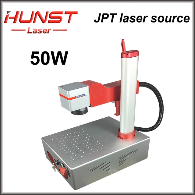 Hunst Metal Laser Marking Machine with JPT Raycus Max Source 20W 30W Foldable Mini Fiber Laser Engraver for DIY Marking Gift JPT 50W