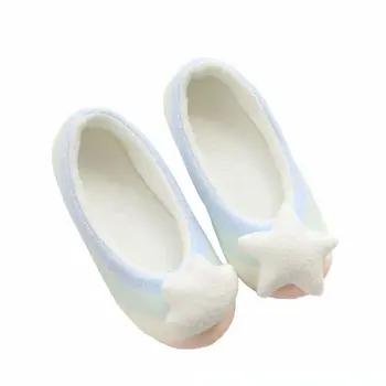 

Soft Rainbow Stripe autumn and winter moon shoes Cloud Star soft bottom non slip bag and home slippers