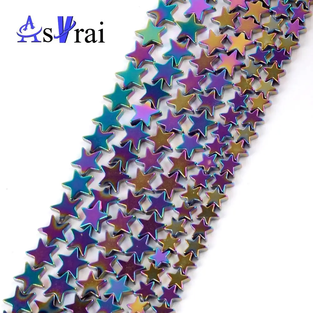 

Natural Stone Color Hematite Pentagram Beads For Jewelry Making 6/8/10mm Space Loose Beads Diy Bracelets Necklace Jewellery 15”