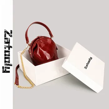 

New Bag Women's BagThe new autumn and winter 2020 all-match small ck western-style patent leather bag messenger bag