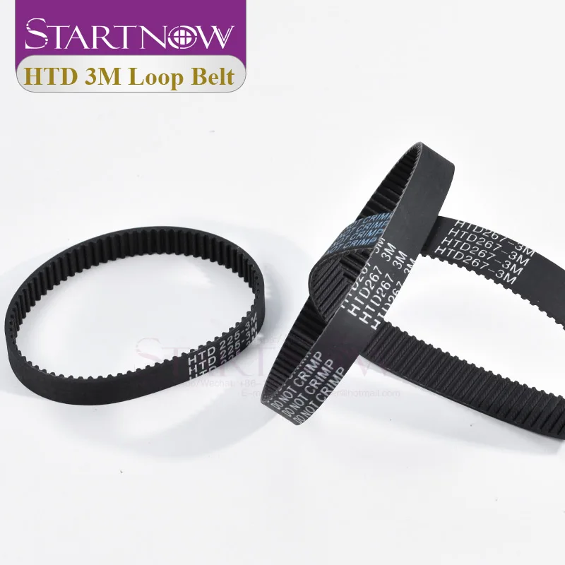 Startnow HTD 3M Rubber Closed Loop Timing Belt Transmission Belts 3M-225-10 Perimeter 255mm 384 Width 8 9 10 15 17mm rubber belt transmission drive belt synchronous belt