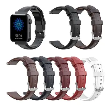 

18mm Genuine Leather Watchband Metal Clasp Wrist Strap for XIaomi Smart Watch