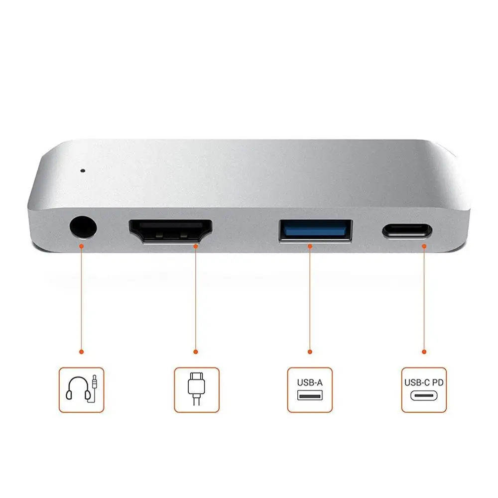 Hub Adapter with USB C TYPE C PD Charging 4K HDMI 3 5mm Headphones for iPad Pro 2018 for MacBook Pro Extend Dock